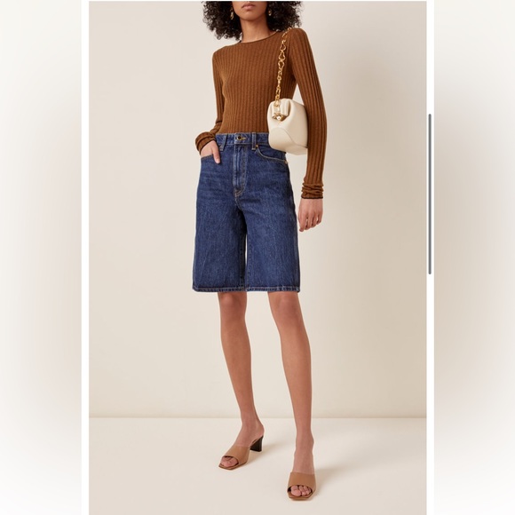 KHAITE Pants - Khaite Mitch High-Rise Denim Shorts